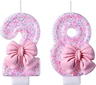 VSHILI 28th 82nd Birthday Candles, Pink 82 28 Year Old Number Birthday Candles, Happy Birthday Party