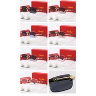 Cartier High-End Business Style Sunglasses Frameless Design Daily Travel Sunshade Glasses.SP