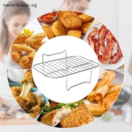 Sweetbabe Air Fryer Rack Double Basket Air Fryers Stainless Steel Grill Holder Air Fryer Accessories Cooking Rack Toast Rack For Oven SG