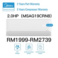 Midea Aircond 2.0HP Xtreme Cool R32 Non-Inverter Ionizer- MSAG Model (2 YEAR WARRTY INDOOR, 5 YEAR WARRTY OUTDOOR)