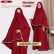 MERAH Sakinah- Dress Baju Gamis Syari Muslim Women Muslimah Breastfeeding Breastfeeding FREE HIJAB P