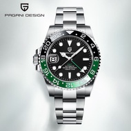 PAGANI DESIGN new left crown luxury men's mechanical watch stainless steel GMT watch top brand sapphire glass men's watch