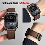 Geniune Leather Magnetic Strap for Xiaomi Band 8/9 Active Bracelet,Xiaomi Band 9 Active Strap,Xiaomi