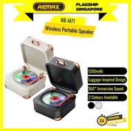 REMAX RB-M71 Portable Wireless Bluetooth Speaker Retro Suitcase Design Stereo Sound Speaker