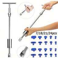 7/18/21/24pcs Car Dent Repair Tool , Car Dent Repair T-Shaped Puller, Car Unpainted Professional Man