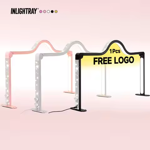 Custom LOGO 35inch 48W Half Moon Nail LED Nail Beauty Lamp Tattoo Eyelash Extension Foldable Desk Ta