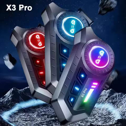 X3 Pro Motorcycle Helmet Bluetooth Intercom Distance 500M Voice Assistant Music Player IP56 Waterpro
