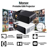 💝5 Years Warranty 💝 6000 lumens G86 Projector FULL HD 1080P Android Mini Projector WIFI LCD A80 Protable Projector
