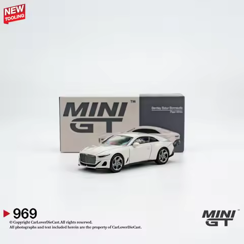 In Stock MINIGT 969 1:64 Bentley Batur Bonneville Pearl LHD Luxury Grand Tourer Diecast Model Car Re