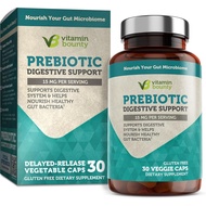 Vitamin Bounty Prebiotic Fiber Digestive Support - 60 Capsules Gut Health Supplements Dietary Fiber, Supports Digestive Health, Probiotics for Women &amp; Men for Gas Relief