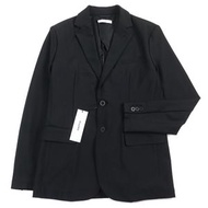 全新未使用 PIUORO PR01J01 Logo 紐帶全袖彈力單排扣修身西裝外套，黑色，尺寸 03，正品，男款，原價：¥46,200