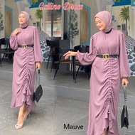 Gamis Serut Airflow Crinkle Free Belt Dress Serut Depan Kondangan Baju Muslim Gamis Wanita Terbaru 2