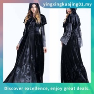Women's Corpse Bride Costume Halloween Ghost Bride Witch Vampire Black  Dress Scary Halloween Costum