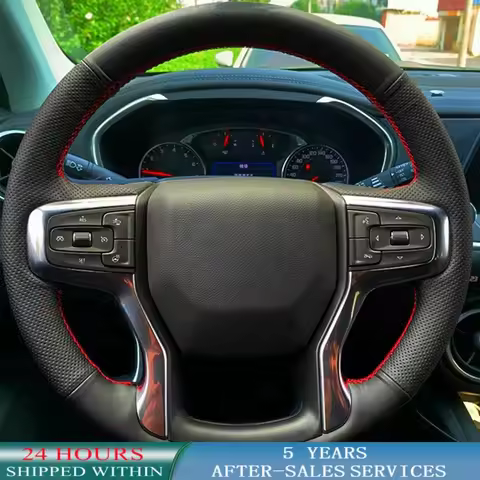DIY Customized Car Steering Wheel Cover Anti-Slip Nappe Artificial Leather For Chevrolet Blazer Silv