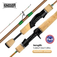 คันเบ็ดคาร์บอนการหล่อแบบหมุนคาร์บอนสำหรับตกปลา1.43M 1.5M 1.59M UL Power MF Action Baitcasting เบ็ดตกปลาพกพา