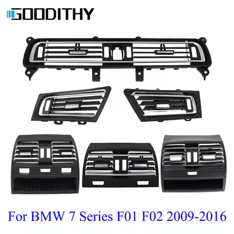 Chrome Front Center Left/Right Air Vent Grille Outlet Cover Middle Rear AC Vent Panel For BMW 7 Seri