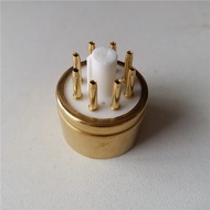 1pcs ceramic tube socket tube socket 6N8-G 8 pin golden foot for 6N8 tube amplifier