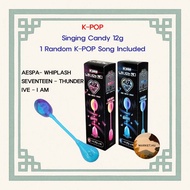 K-POP Singing Candy 12g Peach and Lemon Flavors. 1 of 3 songs randomly selected (AESPA - WHIPLASH, S