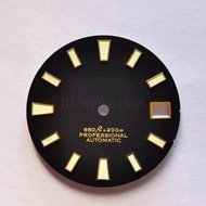 GS Mod Dial Matte Black Custom Logo C3 Lume Skx007 Abalone Nh35 Nh36 6r15 Movement Universal 28.5mm 