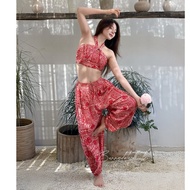 High-end sports bohemian style red maple leaf workout Set BN0227 for yoga, gym, dance Bunny Wear Off