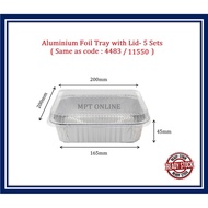 Aluminium Foil Tray With Lid - 5 Sets (Code: 11550 / same as 4483-P)