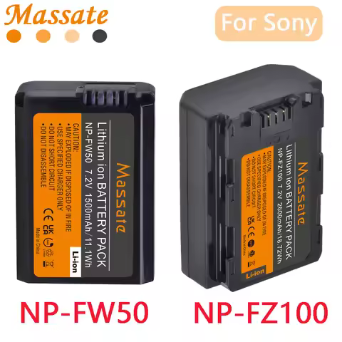 Massate NP-FW50/NP-FZ100 Replacement Battery for Sony α6000 α6400 α6600 α7 III α7R IV α9 II α7S III 