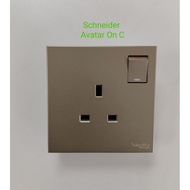 Schneider Electric Avatar On C Full Series 13A Switch Socket (Wine Gold)