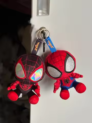 Original Hot Toys Spiderman Cosbi Keychain Collection Blind Box Gwen Miles Venom Spiderman Figures T