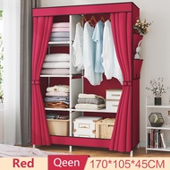 NINI Curtain Wardrobe/ Wardrobe with drawer &amp; Organizer / Almari Baju / Multifunctional Wardrobe/Bedroom Furniture Clothes Rack