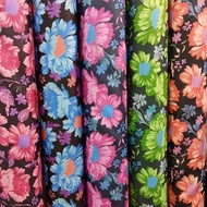 KAIN COTTON POLYESTER/FABRICK COTTON  CORAK BUNGA BESAR READY STOCK