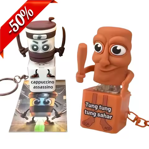 Tung Tung Tung Sahur Tralalero Tralala Shark Italian Brainrot Keyboard Clicker Fidget Keychain with