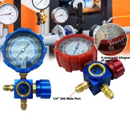 Air Conditioner Refrigerant Low and High Manifold Gauge, A/C Diagnostic Refrigerant Charging Tool fo