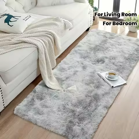 VIKAMA Simple Style Fuzzy Rug - Soft And Plush Bedroom Side Rug - Children'S Room Floor Mat - Living