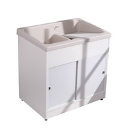 [特價]LOGIS 升級版 雙槽拉門櫃體洗衣槽 86*58CM(洗手台 臉盆A1003PV
