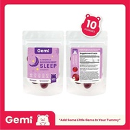 Gemi เจมมี่ กู๊ดไนท์สลีพกัมมี่ แบบซอง 10 เม็ด / Gemi Goodnight Sleep Gummy Medium pack 10 gummies / 