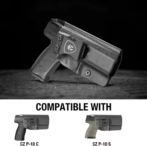 For CZ P-10 C,CZ P-10 S, Kydex Holster,Inside Waistband Concealed Carry IWB,'Posi-Click',Full Length
