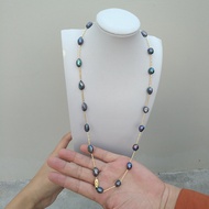 South Sea High Quality Baroque Black Pearl Station Necklace Elegant Fine Jewelry Real Photos Valenti