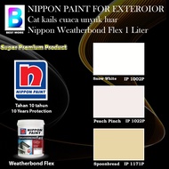 Nippon Paint Weatherbond Flex Exterior collection 1 Liter Snow White 1002P / Peach Pinch 1022P / Spo
