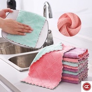 QC 1Pc Portable Anti-grease Quick Dry Microfiber Kitchen Dish Cloth Water Absorption Household Clean