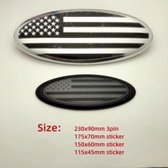 1pcs/set Car Rear Trunk Front Grill American Flag Stickers Fit ForF0cus Hood Badge F150 F250 Explore