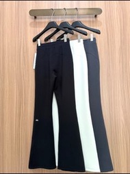 ALO YOGA空氣層高腰喇叭褲拖地褲瑜伽褲運動褲高克重重磅休閑喇叭褲