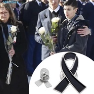 INSTORE Funeral Ribbon Badge Brooch, Awareness Skin Cancer Black Ribbon Pin, Enamel Black Ribbon Bad