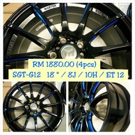 Alloy Rim Wheel 18" SGT-G12 8J / ET12 / 5H 100 / 5H 114.3 1pc