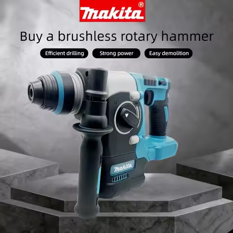 Makita Cordless Brushless Rotary Hammer Drill - Rechargeable High-Torque Tool for Drilling & Chiseli