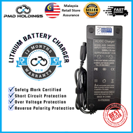 [12 Months Warranty] 54.6V 2A Battery Charger For 48V Electric Scooters Hoverboards 3-Pin M12 GX12 C