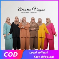 【 HOT SALES  】 4912 Amoree 38-52 Premium Suit Plus Size Set Seluar Ironless Sujuk  Kain Pasang Muslimah Pallazo Baju