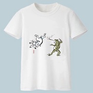 鳥獸戲畫-青蛙與兔子摔角-短袖T恤