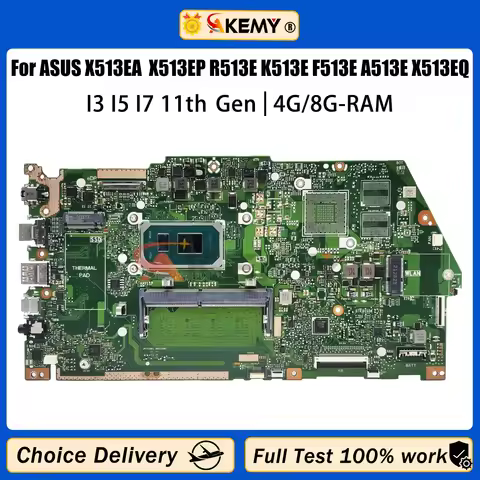 Akemy X513EA Mainboard For ASUS X513EP R513E K513E F513E A513E X513EQ Laptop Motherboard I3 I5 I7 11