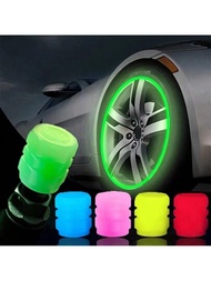 Tapón De La Válvula Luminoso Con Luminosidad Azul Y Verde Fluorescente Para Decoración De Ruedas De Automóviles, Motocicletas Y Bicicletas, Tapa Decorativa Universal Para Llantas Y Cubos