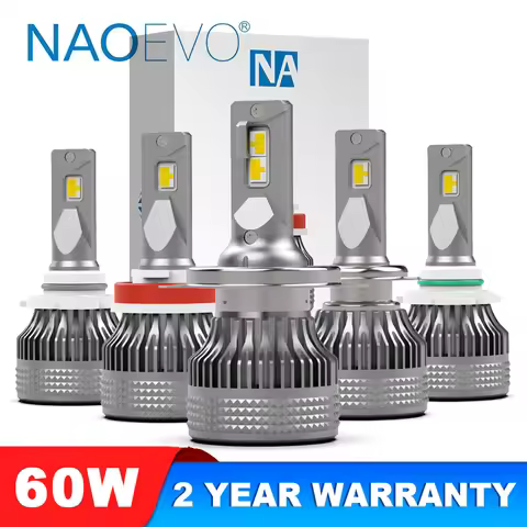 NAOEVO H7 H4 LED 60W 20000LM Car Headlight H1 H8 H9 H11 LED Bulb HB5 9007 H13 9005 HB3 9006 HB4 Auto